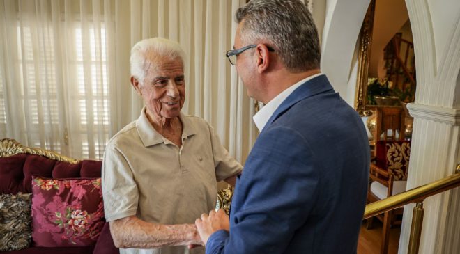 Erhürman, Üçüncü Cumhurbaşkanı Eroğlu’nu ziyaret etti