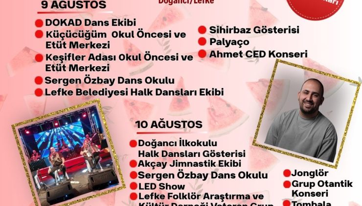 Doğancı Karpuz Kültür ve Sanat Festivali cumartesi gecesi başlıyor