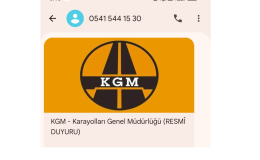 Ödenmemiş geçiş ücreti’ bulunduğuna ilişkin mesajlar dolandırıcılık amacıyla gönderiliyor