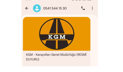 Ödenmemiş geçiş ücreti’ bulunduğuna ilişkin mesajlar dolandırıcılık amacıyla gönderiliyor