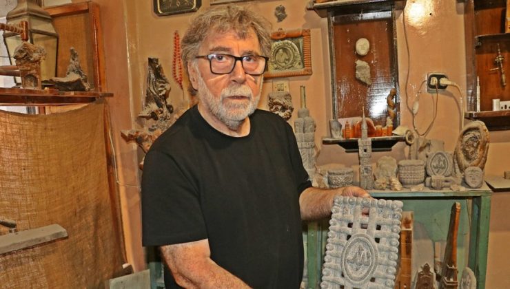 Bazalt taşından otomobil yaptı