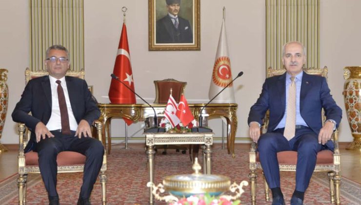 Cumhurbaşkanı Erhürman, TBMM Başkanı Kurtulmuş ile görüştü