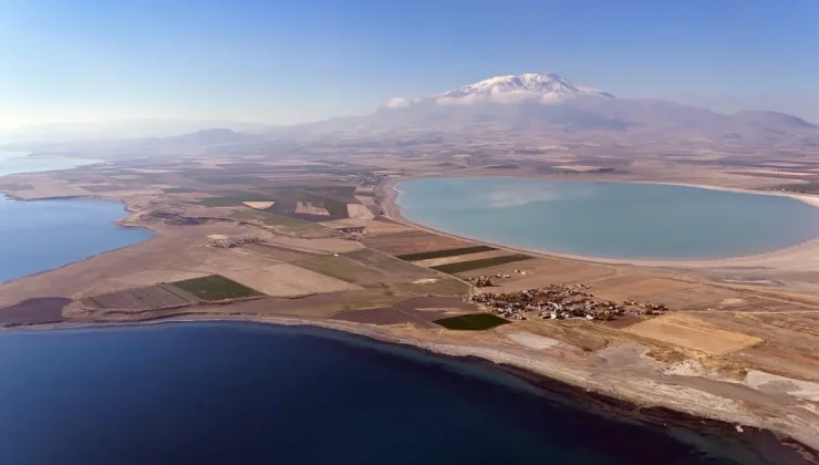 Van Gölü, Arin Gölü ve Süphan Dağı aynı kadrajda görüntülendi