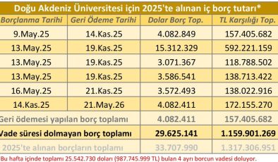 Maliye, DAÜ İçin 4 Milyon Dolar borçlandı