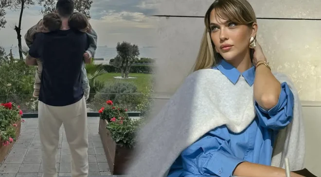 Yasemin Şefkatli ikiz oğullarını paylaştı: Bahçıvanlar çalışıyor