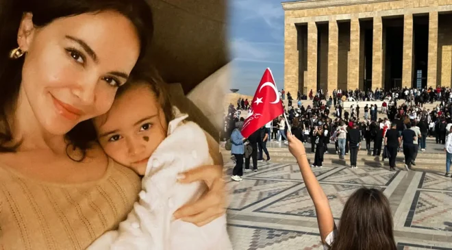 Zeynep Demirel kızı Yeda ile birlikte Anıtkabir’de