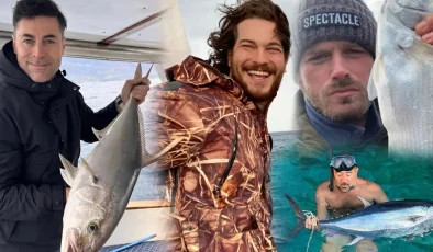 Kıvanç Tatlıtuğ ile Kıvanç Kasabalı balıkta. Deniz tutkusuyla bilinen ünlüler