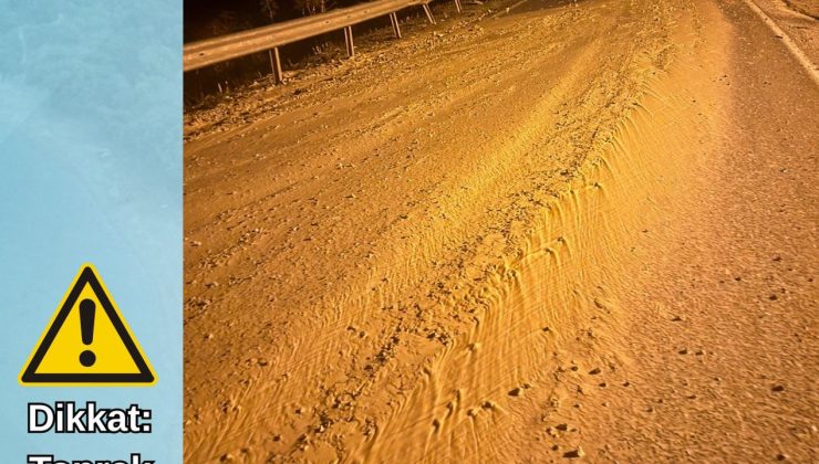 Girne-Değirmenlik anayolunda toprak kayması ve sis