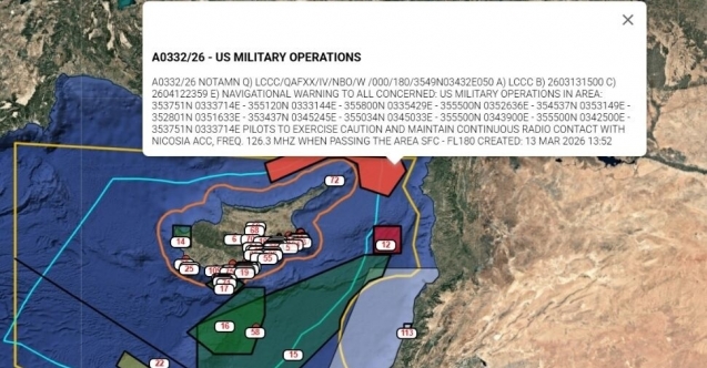 Karpaz açıklarında NOTAM