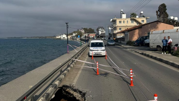 Gemikonağı sahil yolunda çökme