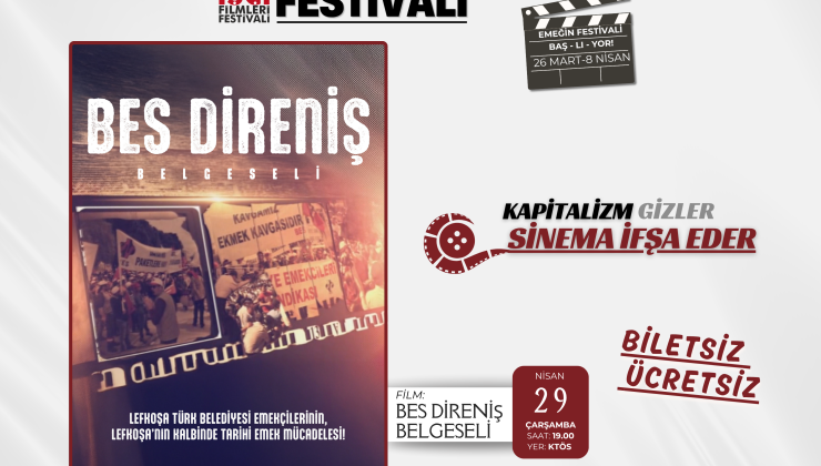 Uluslararası Kıbrıs İşçi Filmleri Festivali’nde “BES Direniş Belgeseli” gösterilecek