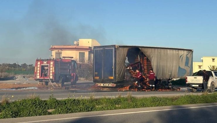 TIR dorsesi kül oldu