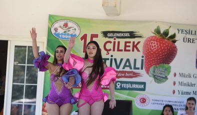 15. Geleneksel Yeşilırmak Çilek Festivali bugün düzenlenen törenle başladı
