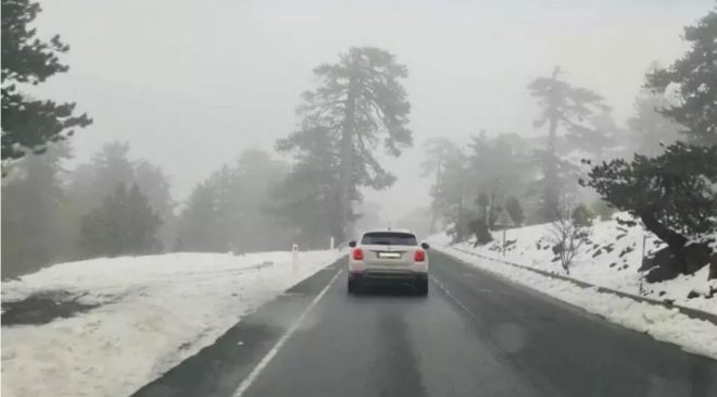 Trodos’ta mayıs ayında kar sürprizi