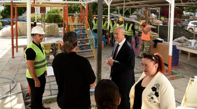 Hasipoğlu, tadilatı devam eden Otizm Merkezi’nde incelemelerde bulundu
