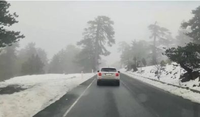 Trodos’da mayıs ayında kar sürprizi