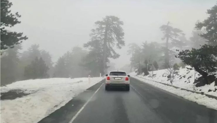 Trodos’da mayıs ayında kar sürprizi