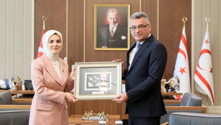 Cumhurbaşkanı Erhürman, Türkiye Aile ve Sosyal Hizmetler Bakanı Göktaş ile görüştü