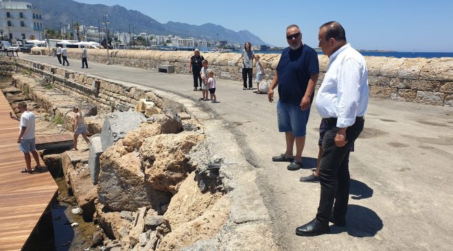 Bakan Ataoğlu, Girne Antik Liman’daki İskele Çalışmalarını Yerinde İnceledi