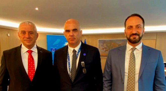 Taçoy ve Candan, Avrupa Konseyi Genel Sekreteri Berset ile görüştü