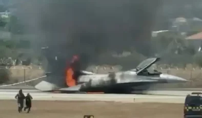 Yunanistan’da F-16 savaş uçağı yangın nedeniyle zorunlu iniş yaptı