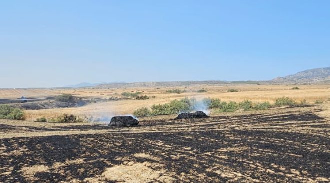 Lefkoşa-Girne Ana Yolunda Araç, Boğaziçi’nde İse Arazi Yangını Meydana Geldi