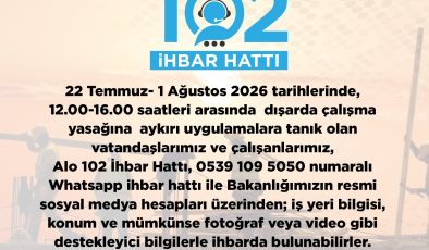 Çalışma Bakanlığı Açık Alanda Çalışma Yasağı Denetimlerini Başlattı