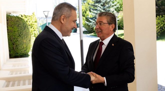 Başbakan Ünal Üstel ile Dışişleri Bakanı Hakan Fidan Bir Araya Geldiİki Devletli Çözüm Vurgusu
