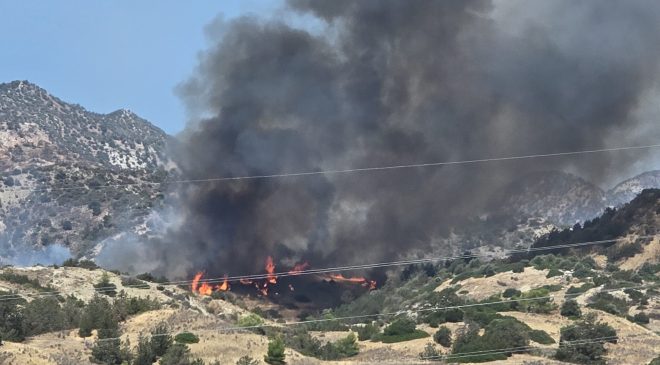 Yamaçköy ile Tirmen Arasındaki Yangına Havadan Müdahale